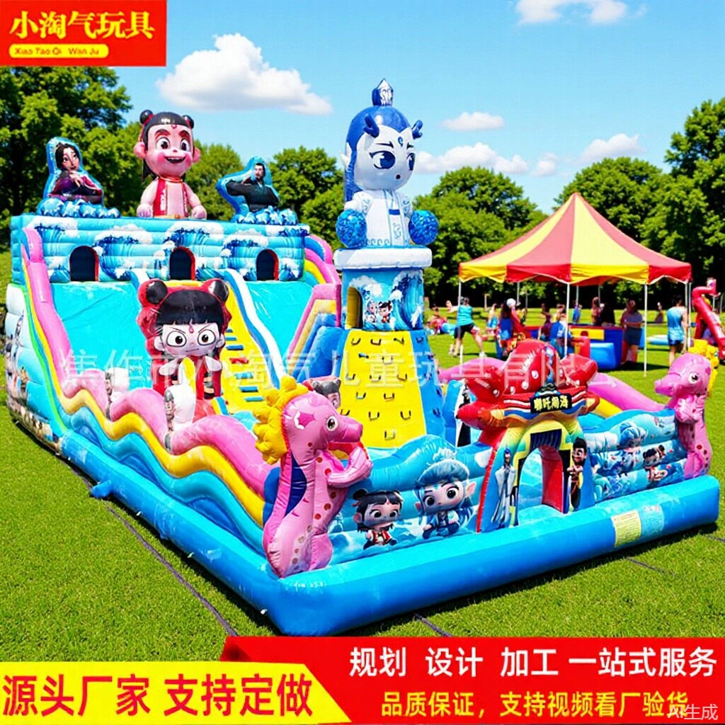 Надувной батут для улицы, горка для лазания, квадратная детская площадка, парк развлечений, надувной замок-батут «Незха» от производителя