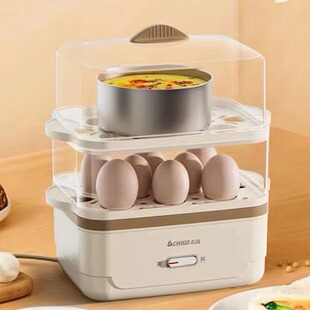 Chigo Double-Layer Household Multi-Functional Small Breakfast Machine Egg Steamer Automatic Power-Off Food Grade New Electric Steamer Batch