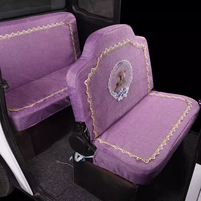 cushion cover – Electric car cushion - applique-linen-style-in-purple
