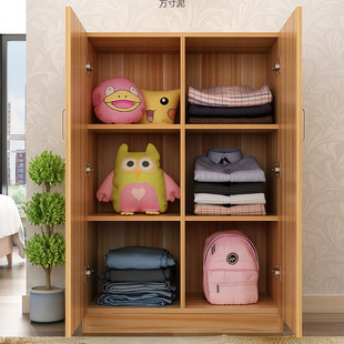 Simple Children's Wardrobe Storage Rack Household Multi-functional Hanging Wardrobe Baby Storage Cabinet Bedroom Small Wooden Wardrobe Factory