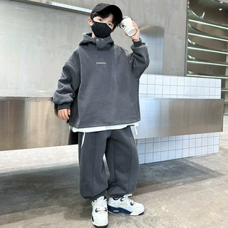 儿童装男童秋装套装2026新款春秋款连帽卫衣酷帅中大童秋季男孩潮