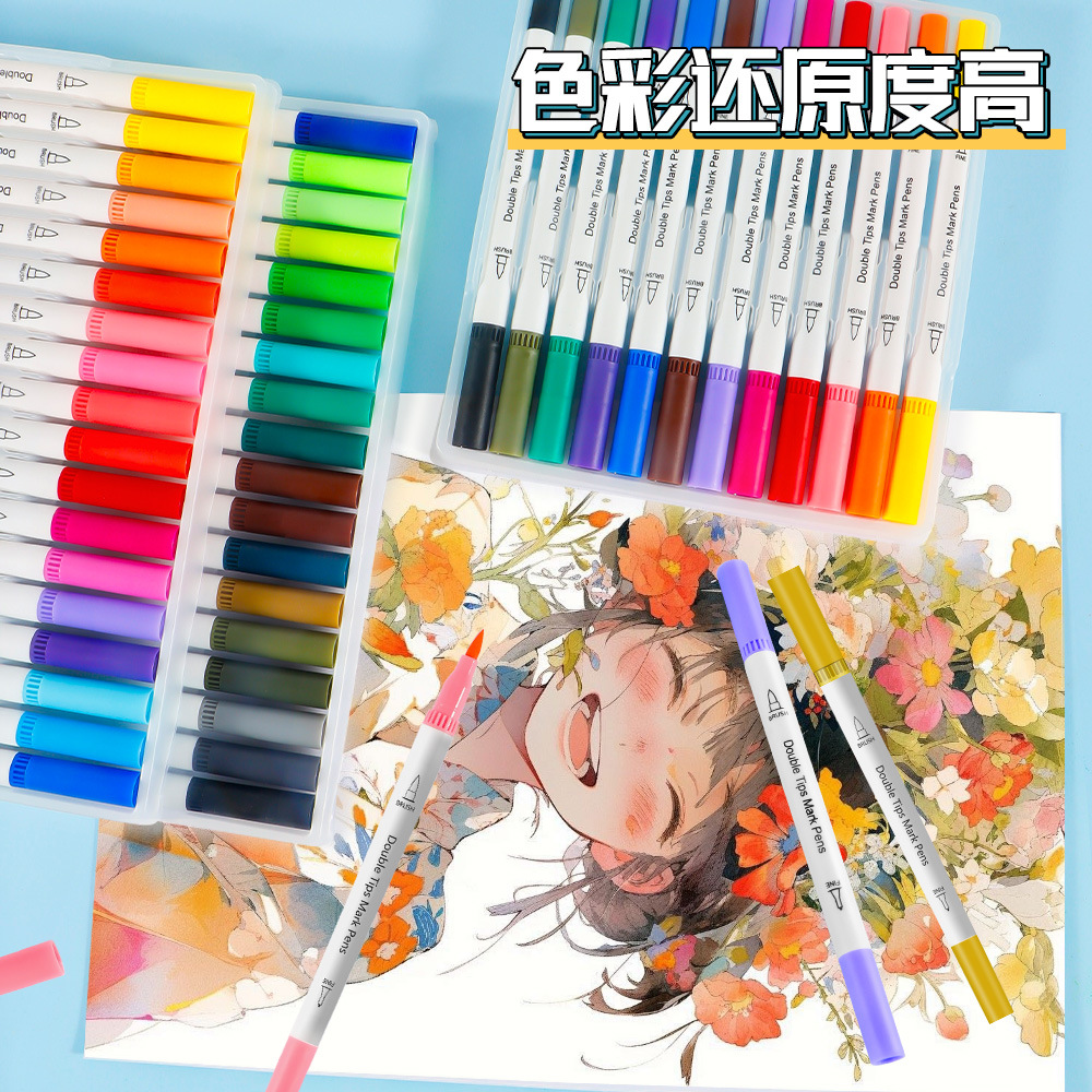 Doble cabeza de pincel de línea de gancho para estudiantes impermeable rápido secado acuarela pincel conjunto de pincel de pintura especial de arte pincel de lectura al por mayor