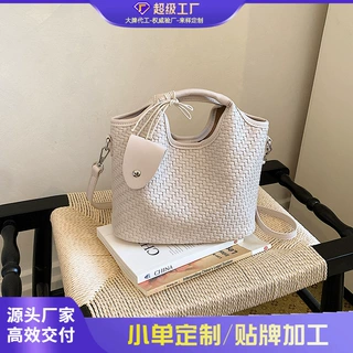 跨境法式复古托特包2026新款通勤大容量手提菜篮子包百搭斜挎女包