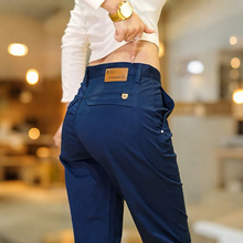 男士休闲长裤子直筒纯棉2025新款轻商务弹力小西裤爸爸装抖音同款