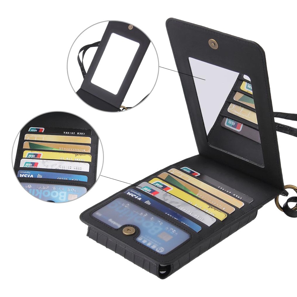 Venta al por mayor directa de la fábrica caso de cuero del teléfono móvil bolso del teléfono móvil crossbody femenino moda nuevo mini teléfono móvil pequeño bolso titular de la tarjeta Shell