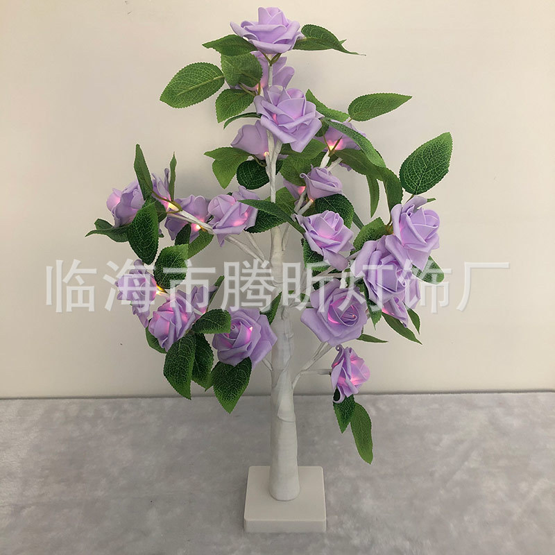 Luz de árbol LED rosa fruta ciruela color mariposa luz de abedul azul pálido hoja de arce huevo de oliva