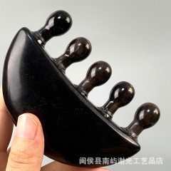 牛の角の頭の胸の体のマッサージの棒の経絡は紫光の檀木の経絡をブラシして半月全身の通用工場を櫛します。