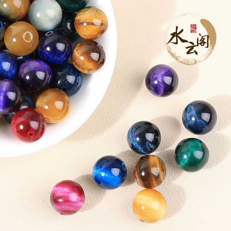 Joyería Shuiyunge, piedra de ojo de tigre, accesorios de joyería, perlas de piedra de ojo de tigre, perlas de piedra de ojo de tigre, productos semiacabados al por mayor