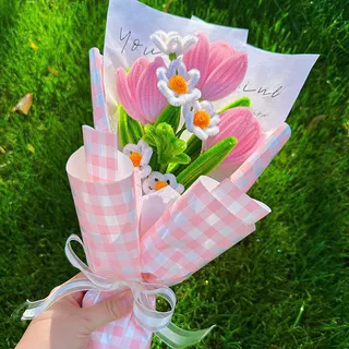 郁金香扭扭棒花束手工编织成品送女友闺蜜母亲节创意情人节礼物