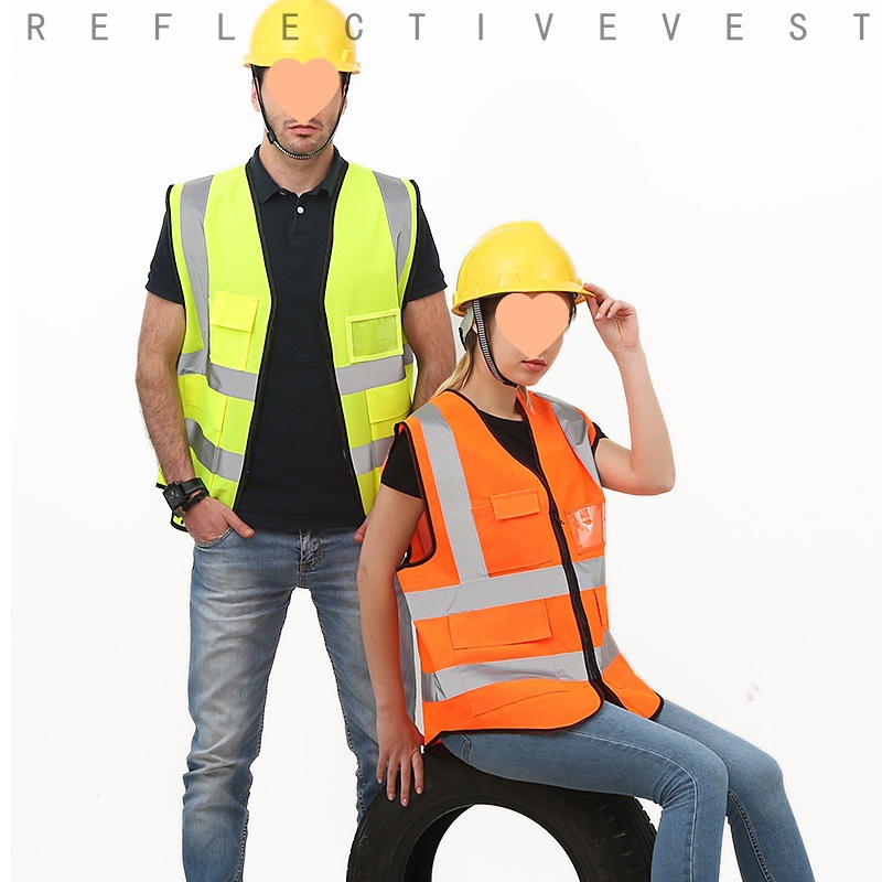 chaleco reflectante chaleco de construcción fluorescente sanitario trabajador construcción de seguridad nocturna ropa chaqueta de viaje nocturno fijo