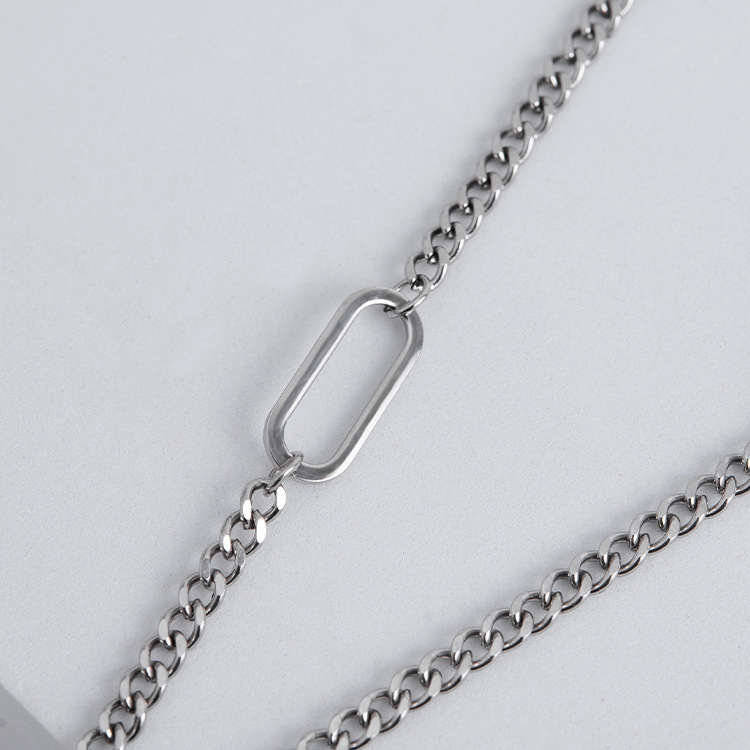 Titanium Steel Heart Shaped Pendant Necklace Personalized Gift_voghion.com