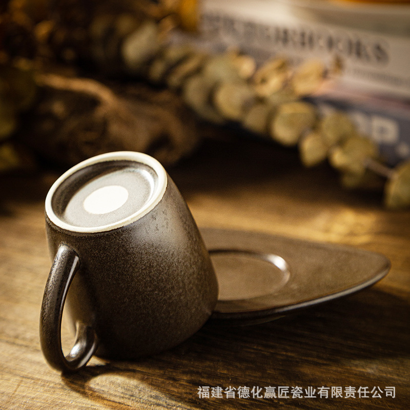 Transfronterizos de almacenamiento de tierra horno europeo alemán taza de café plato de pequeña capacidad taza de café espresso italiano taza de café vintage