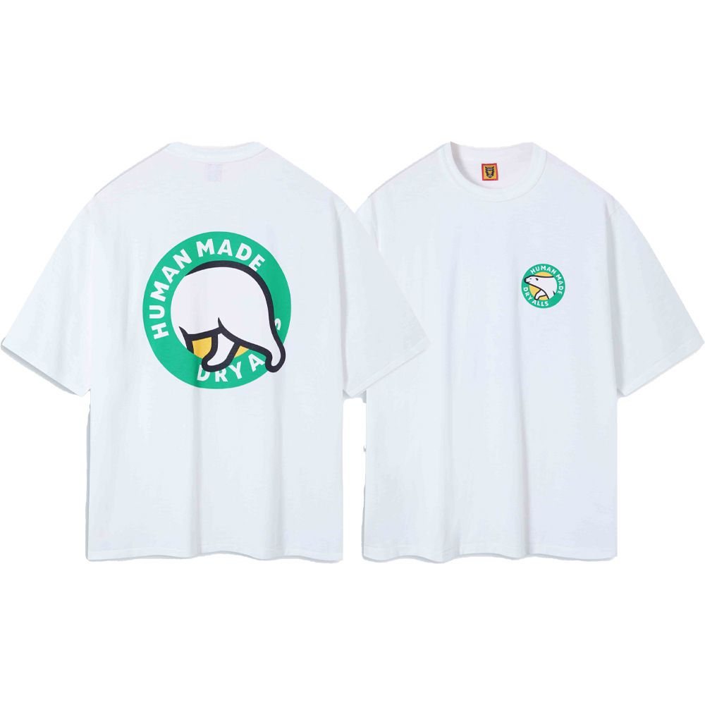 Marca de moda japonesa de bambú pesado algodón suelto pareja de hombre y mujer cilindro camiseta de manga corta media manga TEE