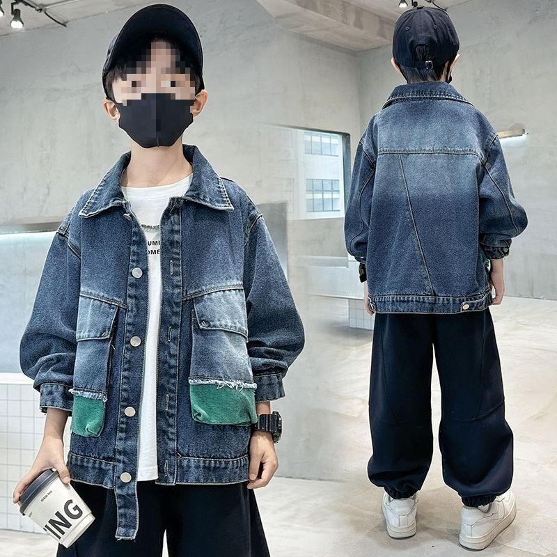 男童外套酷酷帅气炸街痞帅潮酷小少爷男孩春秋外套9到12岁牛仔外