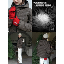 时简 保暖新标杆 精致绣花蓬松鹅绒羽绒服冬季连帽拉链外套62716