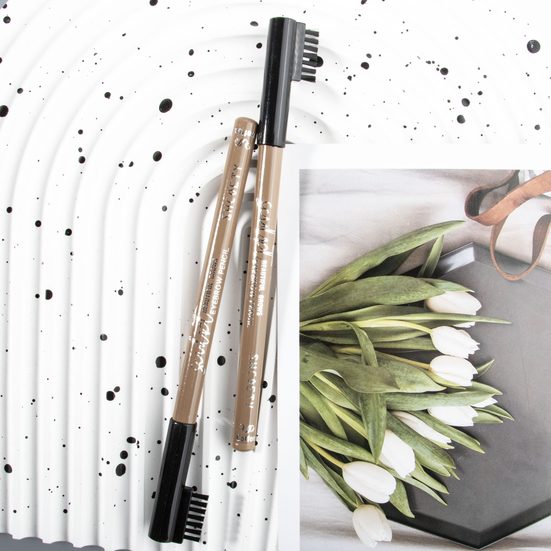 SHCOETY eyebrow brush, a wooden eyebrow brush, is waterproof, does not smudge or fade. It is a natural multi-color makeup pen that crosses borders undefined