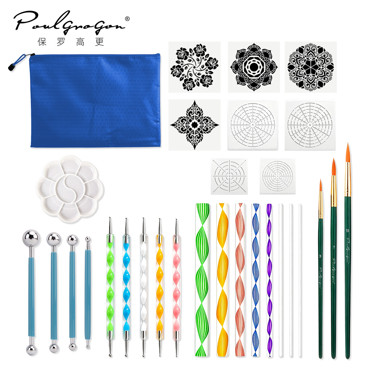 Juego de Herramientas de Pintura Mandala de Plástico y Acrílico, DIY para Pintar a Mano