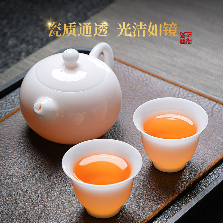 氷翡翠磁器西施ポット天井家庭用茶セラミックティーポット徳化白磁個人用シングルポットハイエンド|undefined