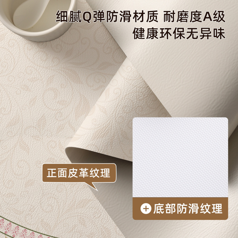 美式圆桌桌垫防水防油免洗皮革桌面保护垫高级感圆形茶几垫餐桌垫|undefined
