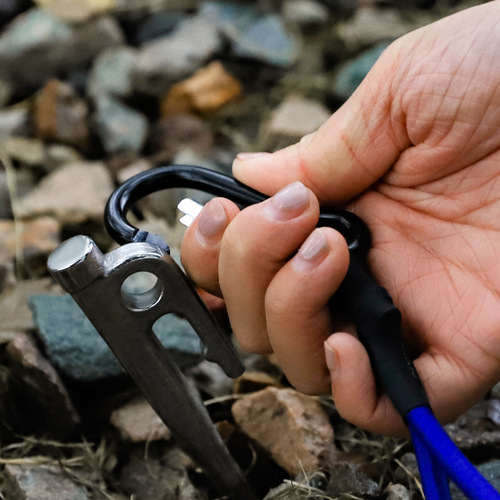 Outdoor elastic rope climbing hook multi-functional camping portable elastic rope buckle canopy pull rope ground nail tent accessories