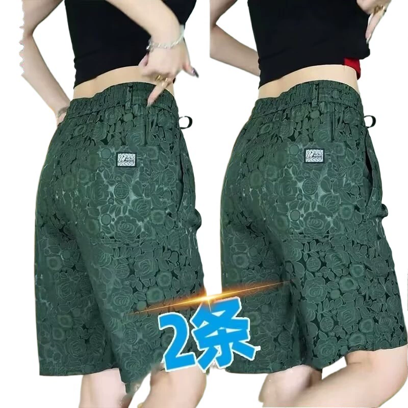 Men's silk summer shorts, light and thin trend trousers, oversize