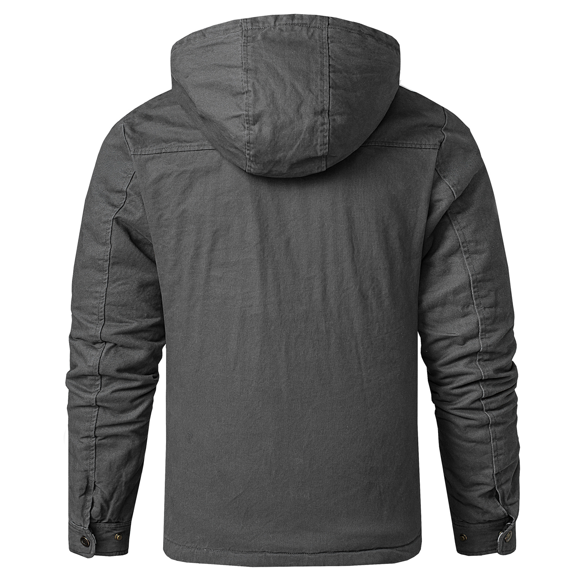 Men's Clothing men's plus velvet solid color jacket casual long sleeved shirt autumn and winter hooded lambskin coat plus size tops_voghion.com
