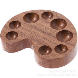 迷你水彩颜料木质小盒子胡桃木手工制作 调色盘摆拍道具调盘