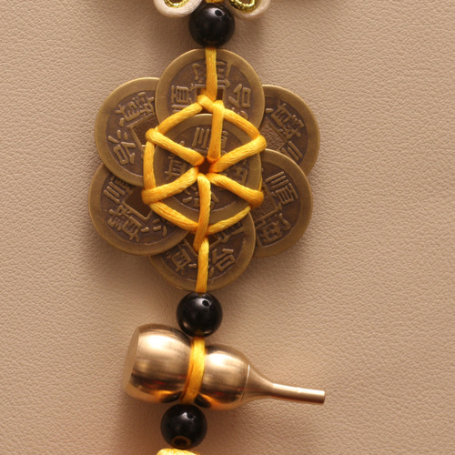 Manufacturer wholesale Wu Di coin pendant, Wu Di money eight smooth plum money mouth opening copper gourd door hanging ornament decoration