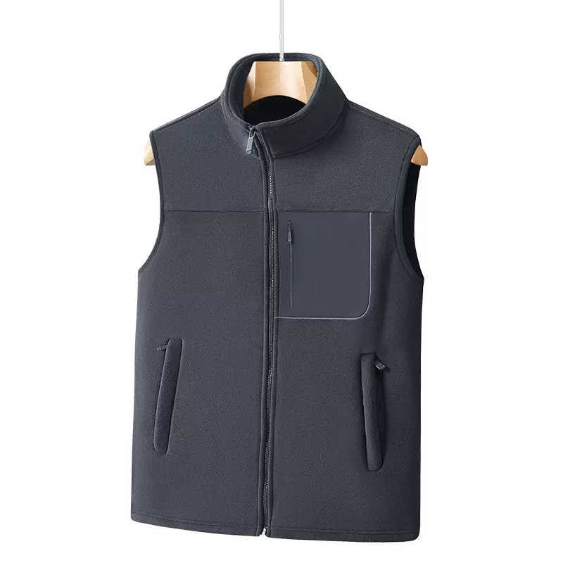 马甲男时尚抓绒背心男士秋冬季加绒加厚摇粒绒马夹坎肩保暖冬款大