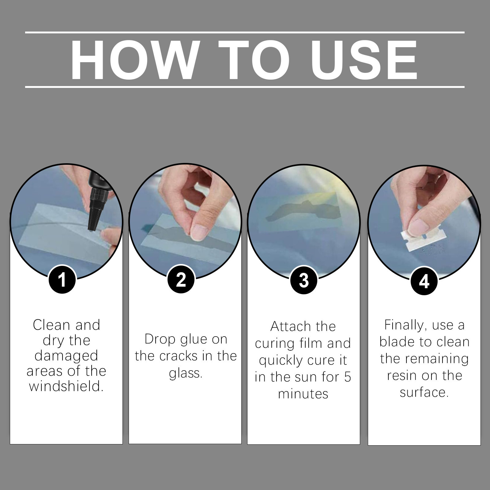 Rayhong Windshield Repair Glue Windshield Crack Scratch Repair Clear Vision Care Glue