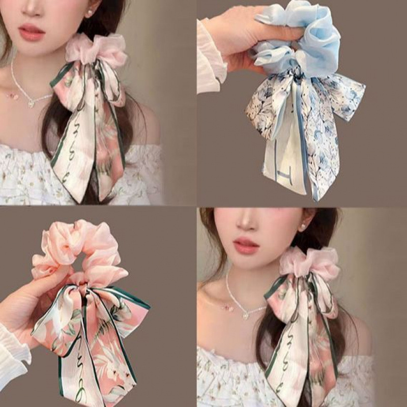 蝴蝶结发带女2025新款飘带头绳大肠发圈高级感扎头发皮筋发饰发绳
