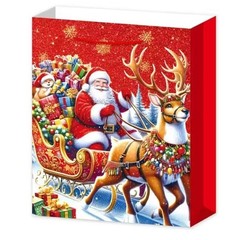 新しいホットスタンピングサンタクロースギフトバッグ紙袋漫画クリスマストートバッグギフト紙袋卸売クロスボーダー