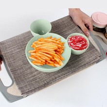 学习筷小麦秸秆可爱餐具勺叉米奇碗卡通分格套装防摔儿童宝宝餐盘