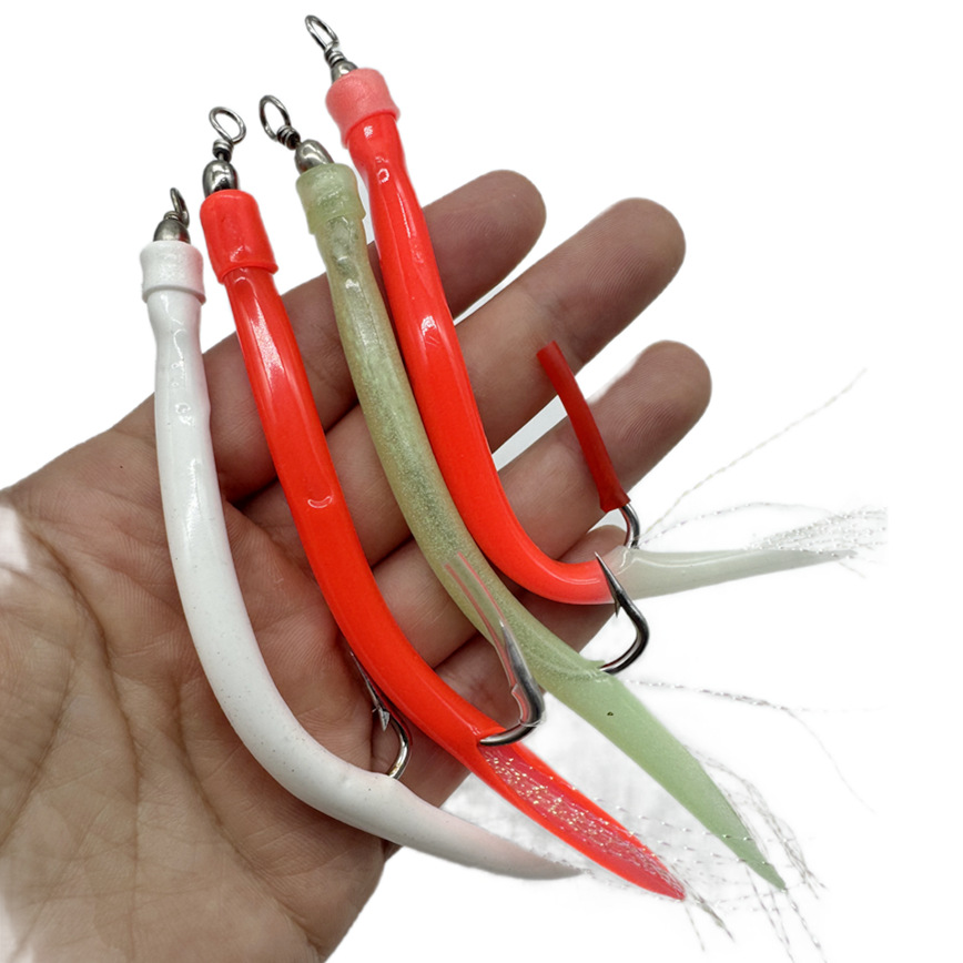 Anguila gancho arrastre traje de pesca Luya suave cebo imitación gancho manguera Anguila cebo látex tubo Anguila gancho