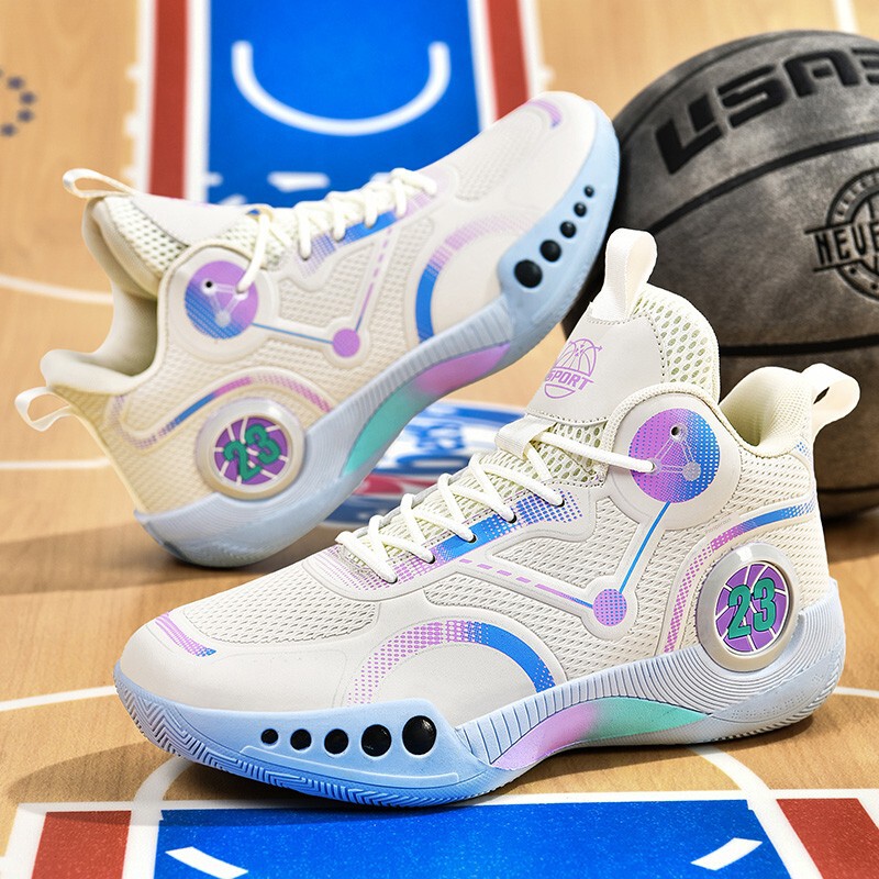 Phantom 3 Basketball Shoes Blue Shoes Wear-Resistant Non-Slip Shock-Absorbing Bouncing Sports Shoes for Teenagers, Students and Older Kidsren