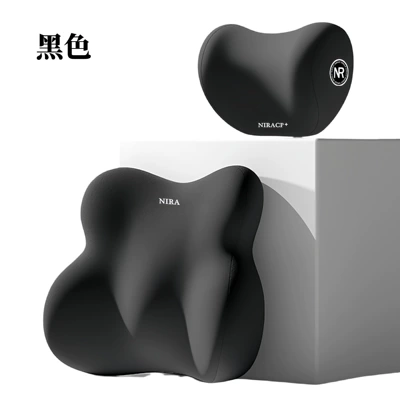 Support Cushion Long-Sitting Essential Chair – Waist support - black-model-headrest-lumbar-support
