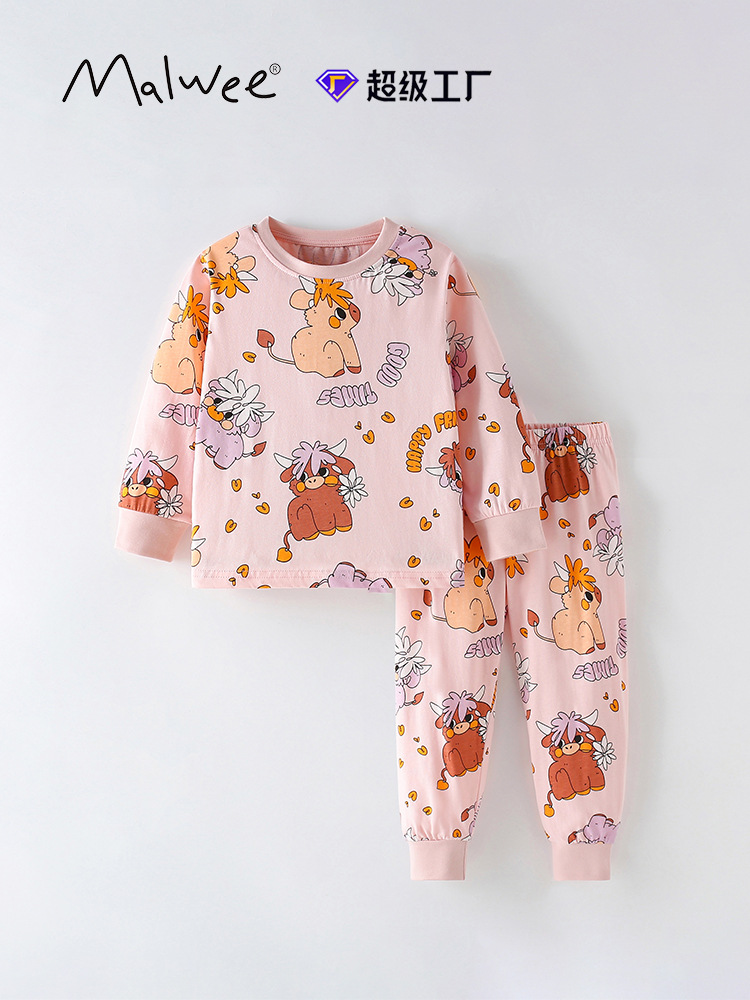 Traje de niña malwee transfronterizo otoño e invierno nuevo traje de dos piezas de niña de estilo occidental con cuello redondo y manga larga para niños europeos y americanos