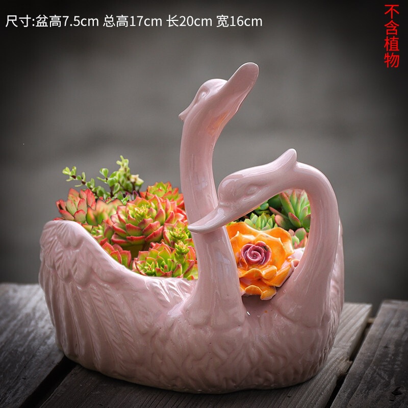 Creative Succulent Flower Pot with Large Diameter, Cartoon Cute Simple Ceramic Coarse Pottery Breathable Desktop Decoration Special Clearance Sale Pot