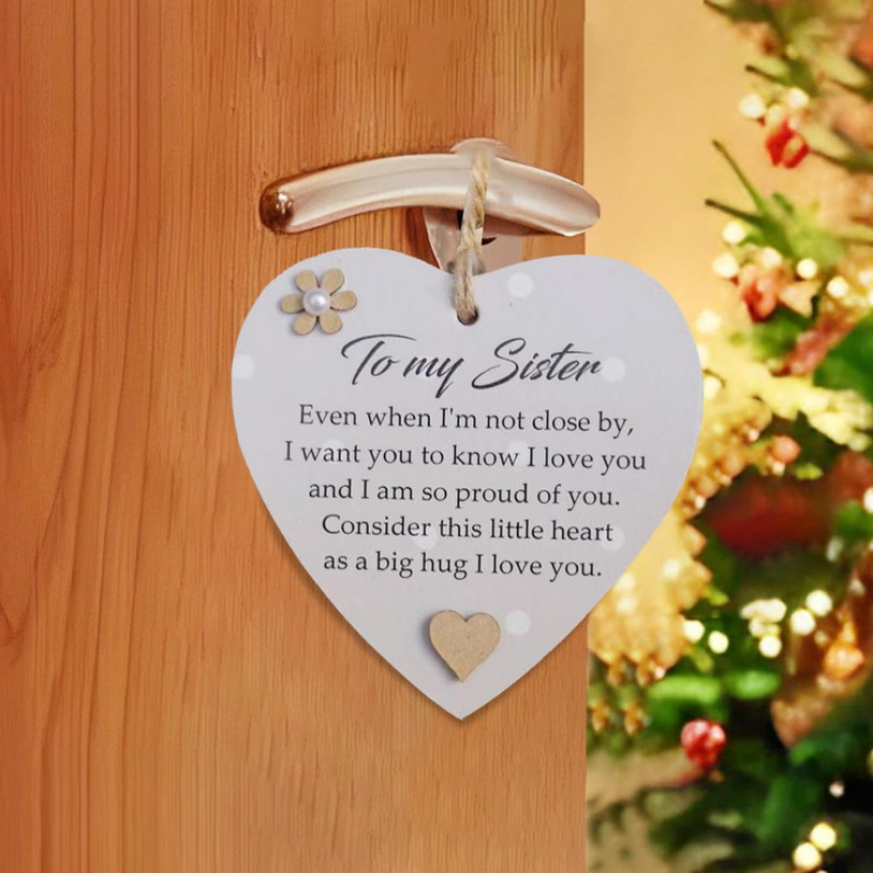 Chance made us colleages Wooden Gift Heart Plaqueバレンタインペンダント|undefined