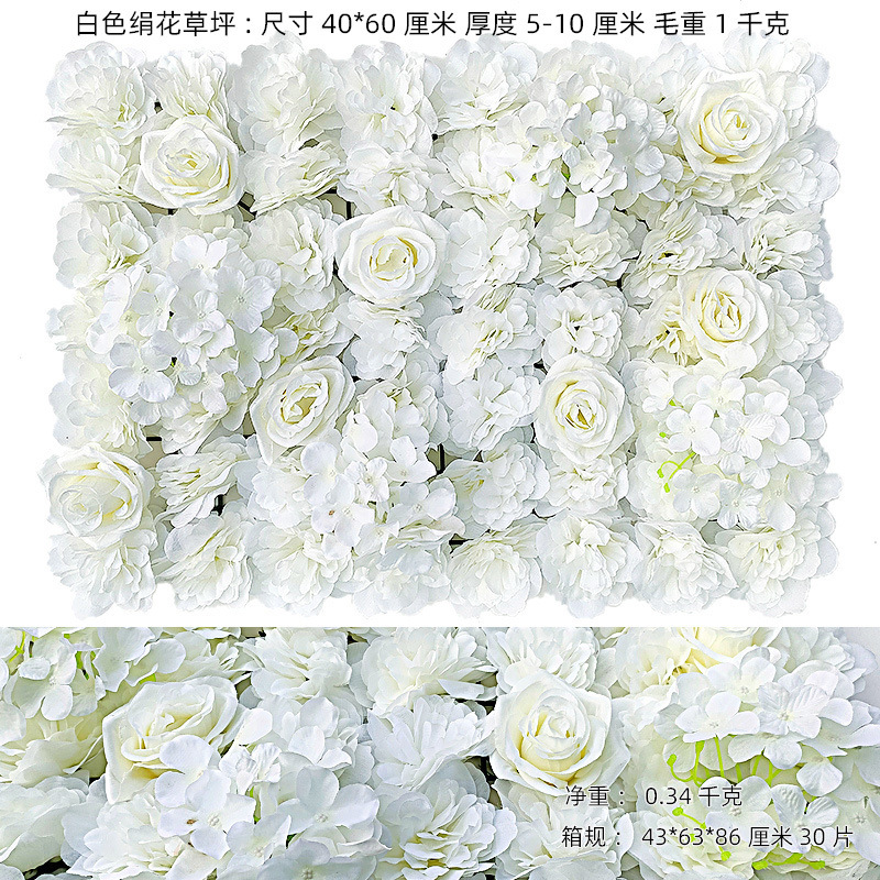 Flor artificial pared Fondo pared flor artificial Rosa cabeza plástico flor decoración boda seda flor arco Studio imagen pared