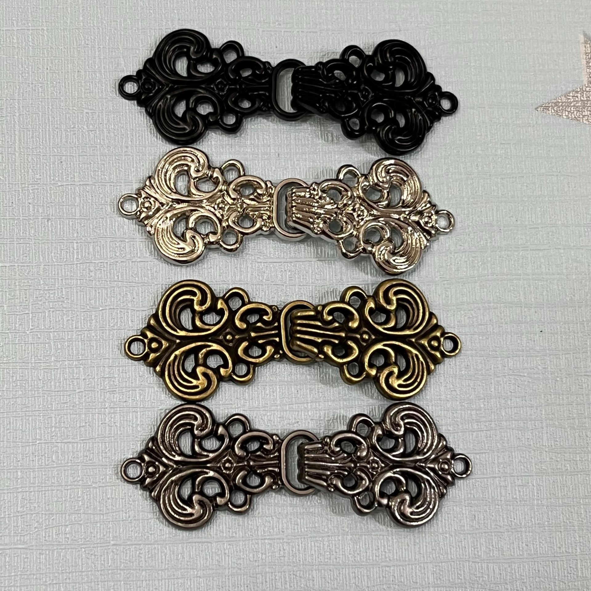 现货厂家直供汉服旗袍古装子母对扣风纪扣儿童汉服扣金属盘扣