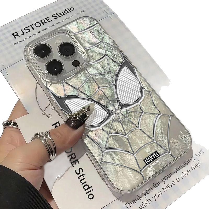 Silverline Spiderman para Apple 16promax dibujos animados iPhone 15plus nuevo caso de teléfono 14pro alto image 6