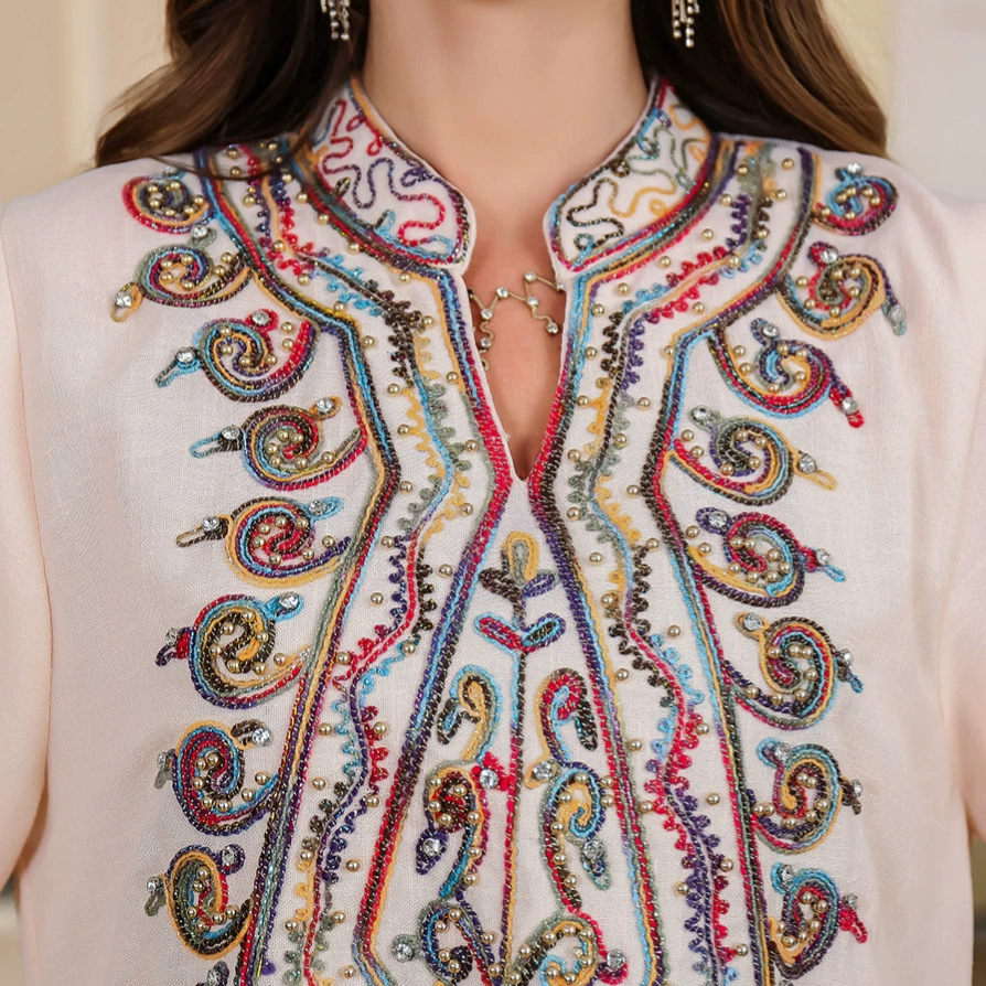 Dubai Middle Eastern robe women's clothing abaya clothing women arab ladies robe musilin embroidered dress