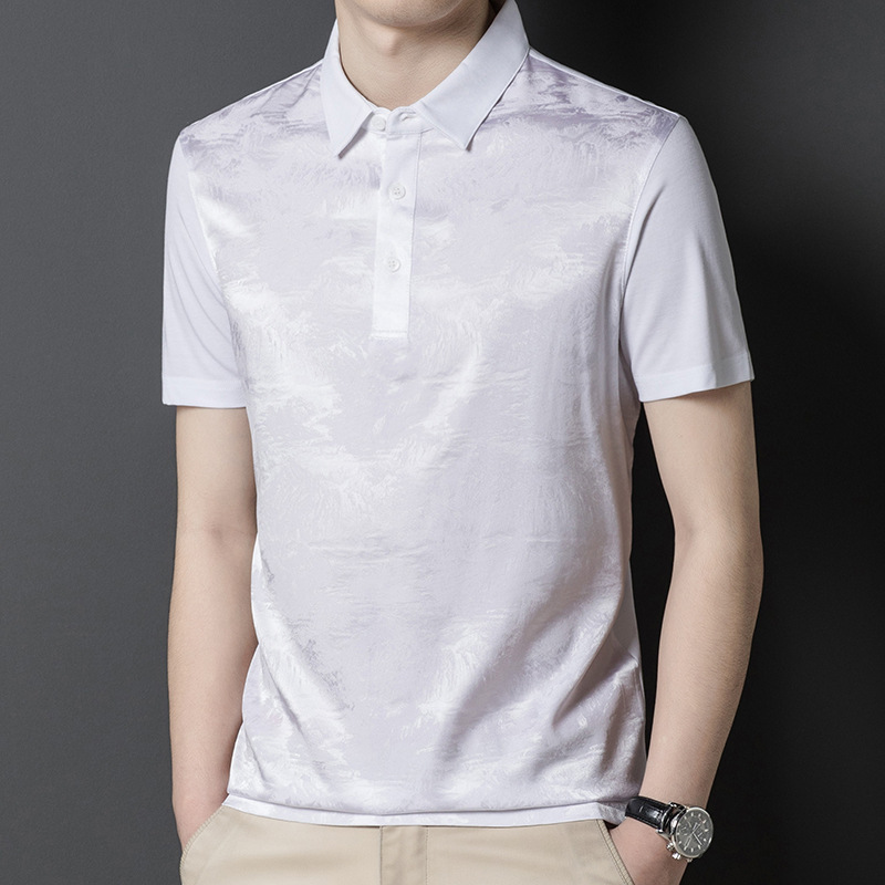 Fashionable silk short sleeve T-shirt