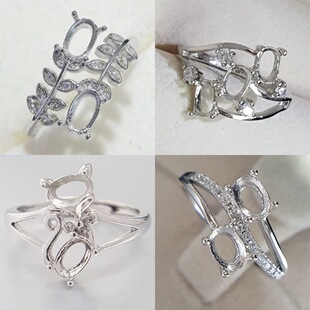 ���Ⱥ肽�ָ����4x6mm ������������ʯ�Ƕ ��ָ���925�y���~��