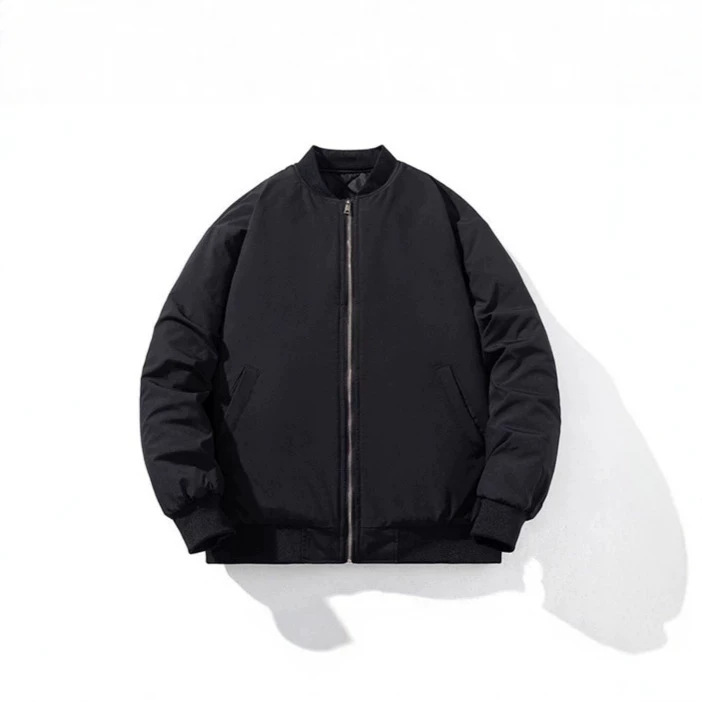 黑色cleanfit飞行员夹克棉服男款冬季美式工装棒球服立领棉衣外套