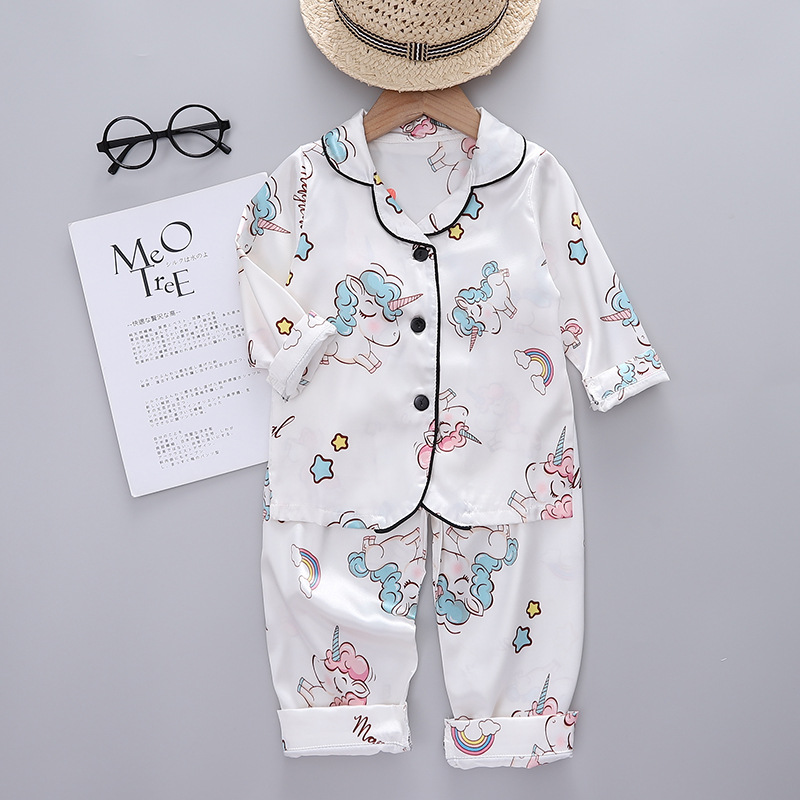 Spring Autumn Children's Homewear Sets Long Sleeved Pajamas And Pants Air Conditioning Clothes For Kids Toddler Girls Clothing 3 To 7 Years_voghion.com