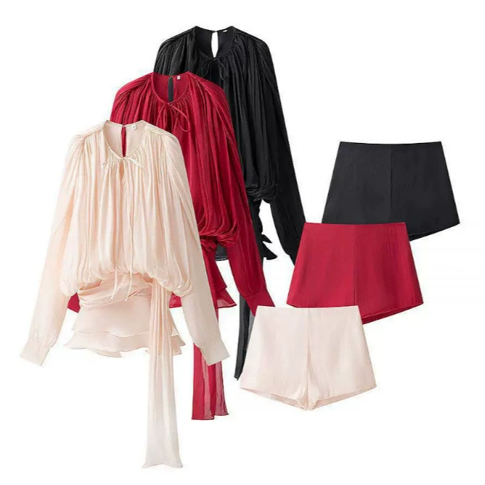 Модное платье-комбинация с завязками и асимметричными оборками, популярное на AliExpress, в европейском и американском стиле, с эффектом утягивания талии + шорты