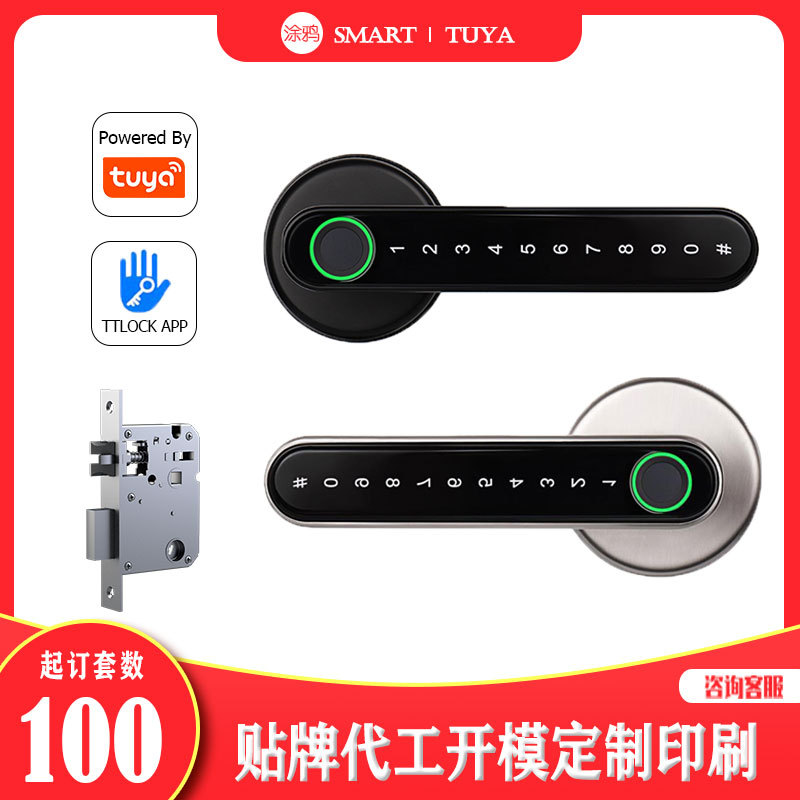 智能塗鴉鎖tuya藍牙應用程序密碼鎖指紋TT LOCK室內浴室鑰匙鎖