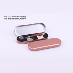 Elongated Tin Box with Logo, Pore Needle, Tweezers, Tool Set, Hinged Lid Storage Box, Packaging